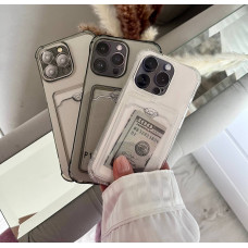 Силіконовий прозорий чохол з кишенею iPhone 15 Pro